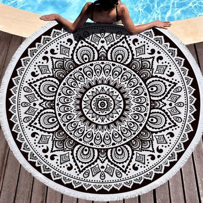 Round Beach Towel with Tassels