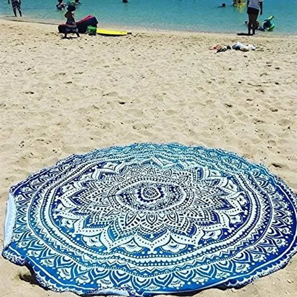 Round Beach Towel with Tassels