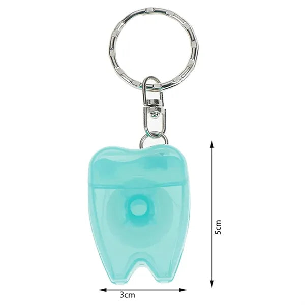 Portable Dental Floss Dispenser Keychain Tooth Shape