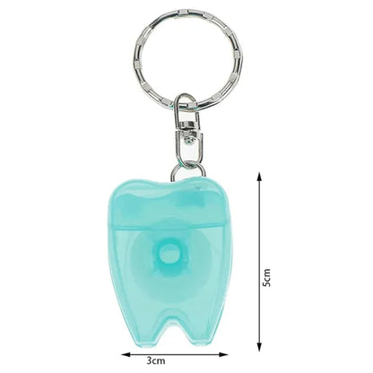 Portable Dental Floss Dispenser Keychain Tooth Shape