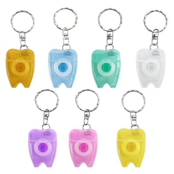 Portable Dental Floss Dispenser Keychain Tooth Shape