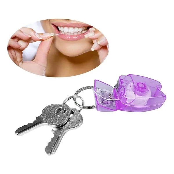 Portable Dental Floss Dispenser Keychain Tooth Shape