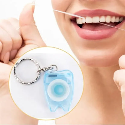 Portable Dental Floss Dispenser Keychain Tooth Shape