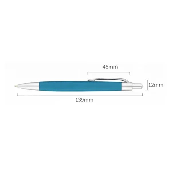 Custom Click Ballpoint Pen with Rubber Grip and Metal Clip