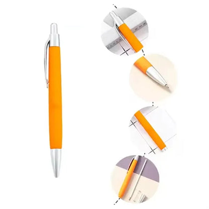 Custom Click Ballpoint Pen with Rubber Grip and Metal Clip