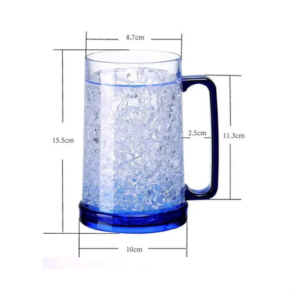 15Oz. Freezable Crystal Beer Mug with Handle Bottle