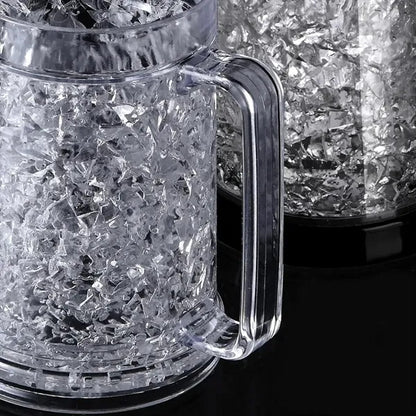 15Oz. Freezable Crystal Beer Mug with Handle Bottle