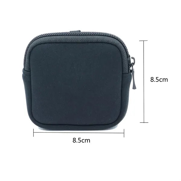Neoprene Zipper Square Pouch for Earbuds and Accessories