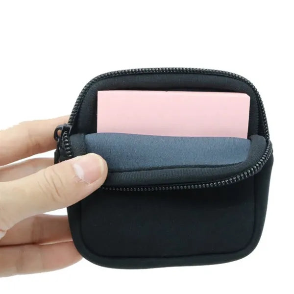 Neoprene Zipper Square Pouch for Earbuds and Accessories