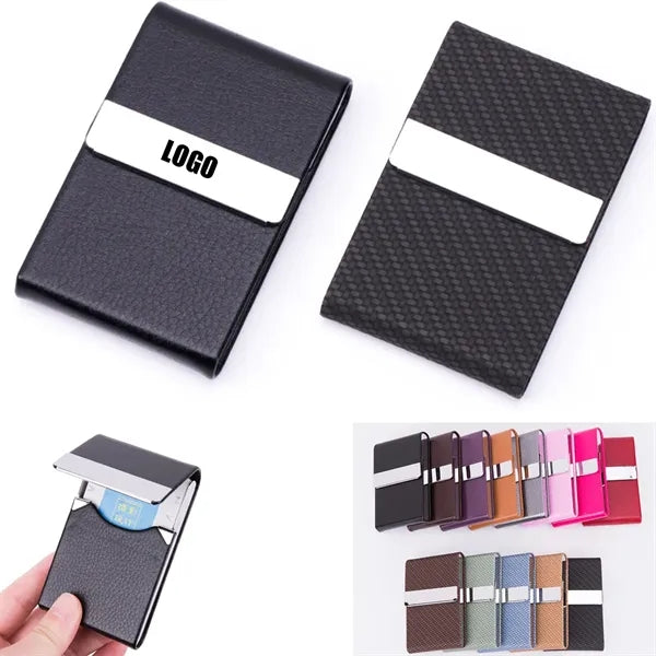 PU Leather  Stainless Steel Business Card Case