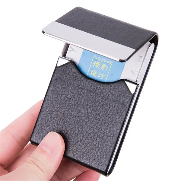 PU Leather  Stainless Steel Business Card Case