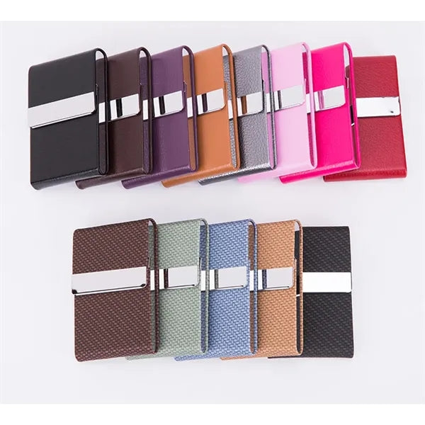 PU Leather  Stainless Steel Business Card Case