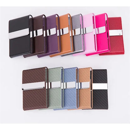 PU Leather  Stainless Steel Business Card Case