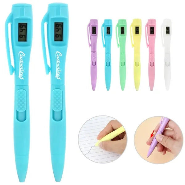 Ballpoint Pen with Built-In Digital Click Counter Display