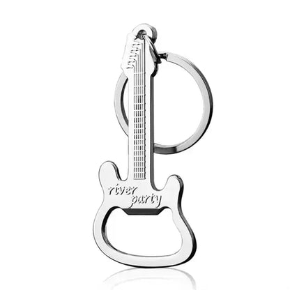 Guitar Shaped Bottle Opener With Keychain