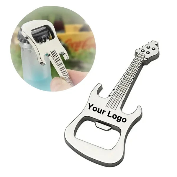 Guitar Shaped Bottle Opener With Keychain