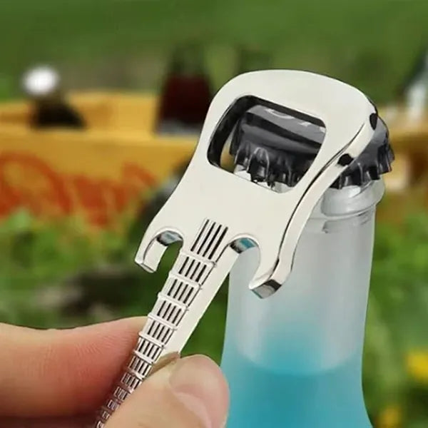 Guitar Shaped Bottle Opener With Keychain