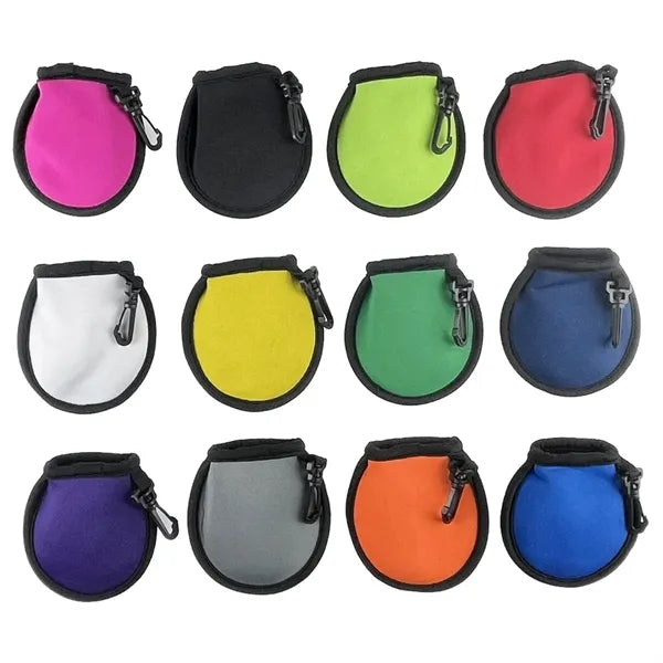 Neoprene Zippered Earphone Pouch with Clip