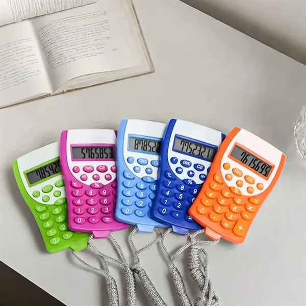 Portable 8-Digit Calculator with Wrist Strap for Promo Use