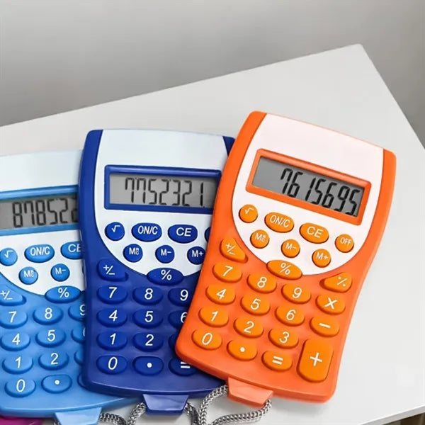 Portable 8-Digit Calculator with Wrist Strap for Promo Use