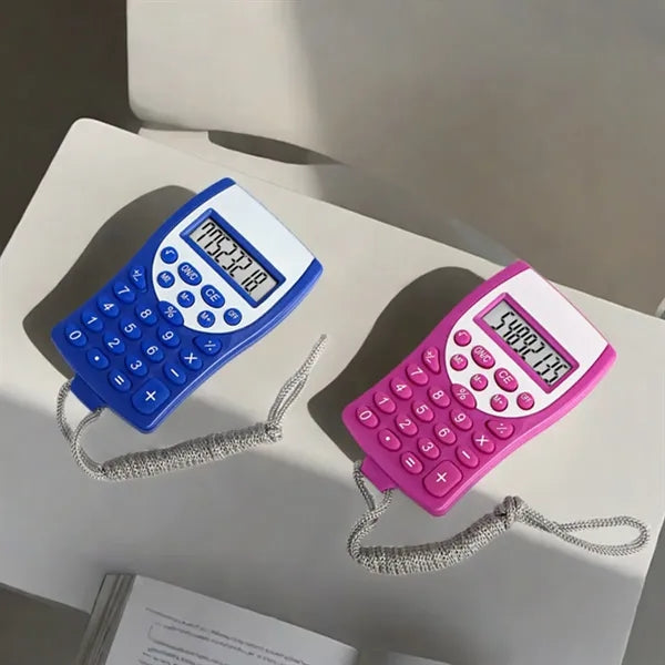 Portable 8-Digit Calculator with Wrist Strap for Promo Use