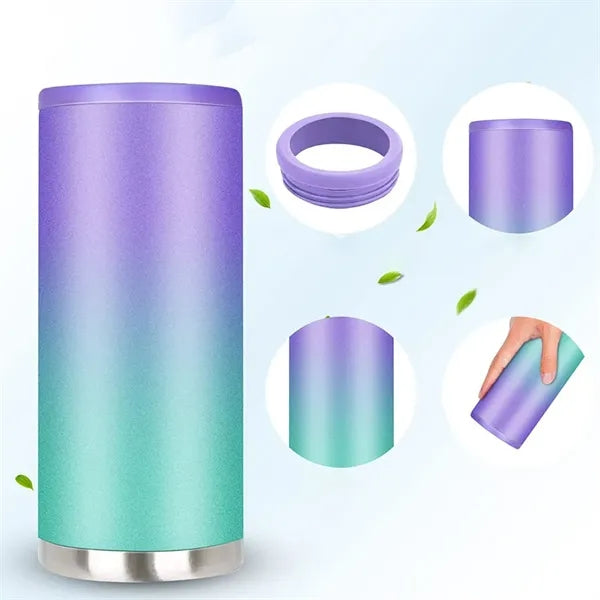 12Oz. Slim Can Cooler Insulated Stainless Steel Holder