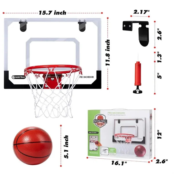 Mini Indoor Basketball Hoop Set with Ball and Pump