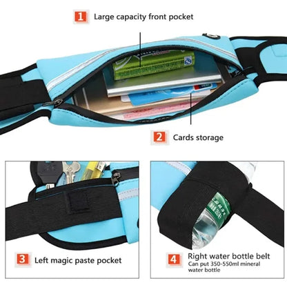 Running Waist Pack with Bottle Holder and Earphone Port