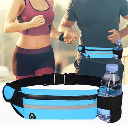 Running Waist Pack with Bottle Holder and Earphone Port