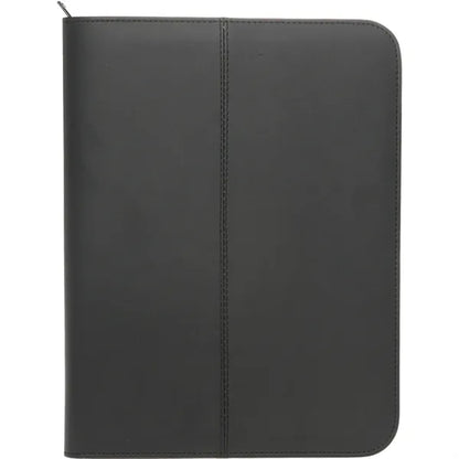 Premium Zippered Leather Portfolio w/ Pen Loop & Two Pockets