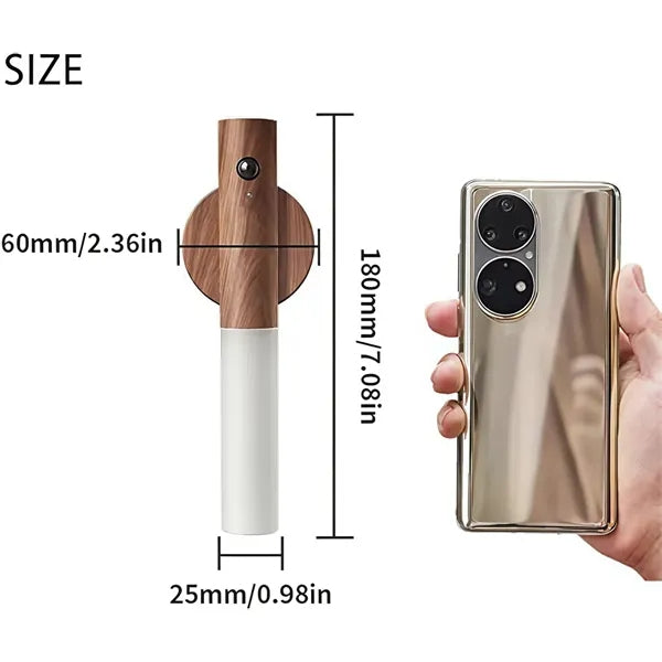LED Wooden Magnetic Sensor Wall Light