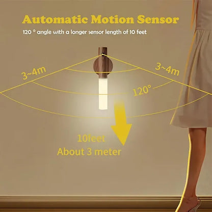LED Wooden Magnetic Sensor Wall Light