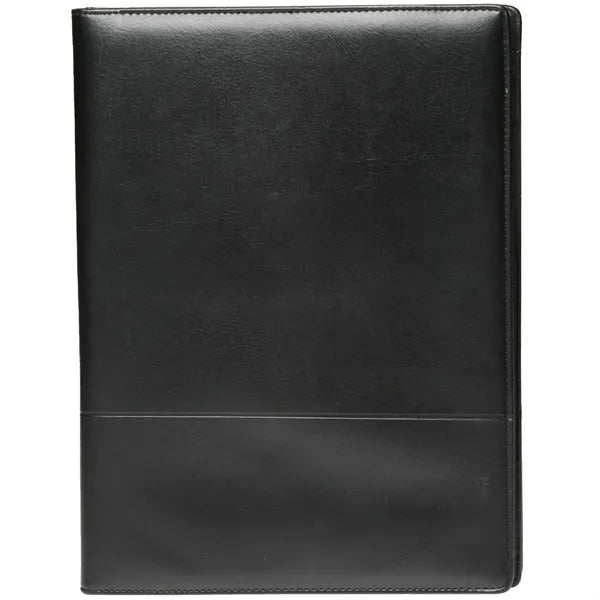 Executive Black Stitched Leather Portfolio Journal