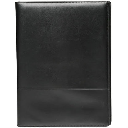Executive Black Stitched Leather Portfolio Journal