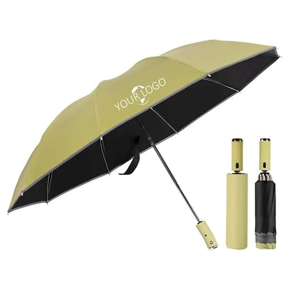 Lit Lightweight Umbrella with Reflective Safety Stripes