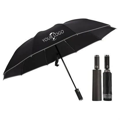Lit Lightweight Umbrella with Reflective Safety Stripes