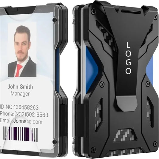 RFID Blocking Metal Wallet with Badge Slot