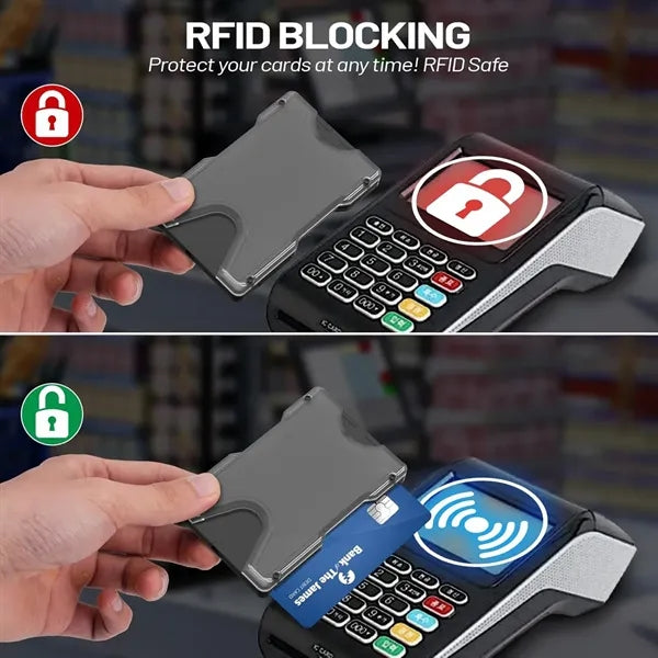 RFID Blocking Metal Wallet with Badge Slot