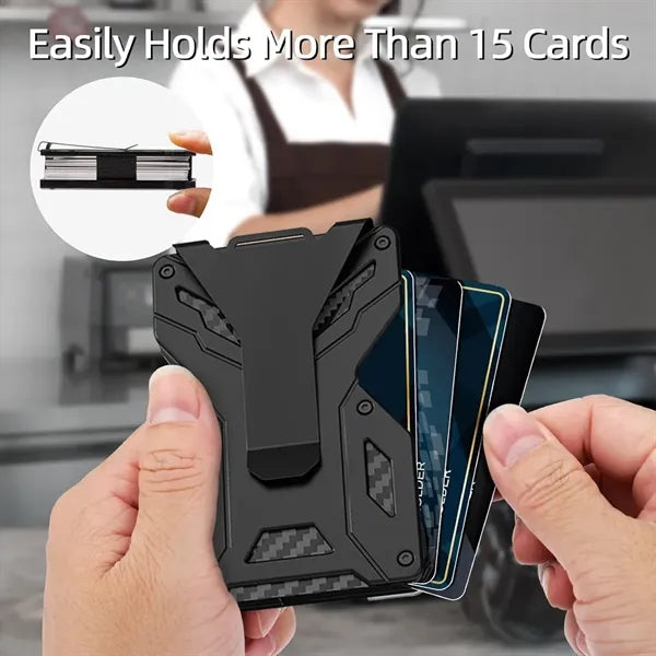 RFID Blocking Metal Wallet with Badge Slot