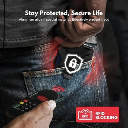RFID Blocking Metal Wallet with Badge Slot
