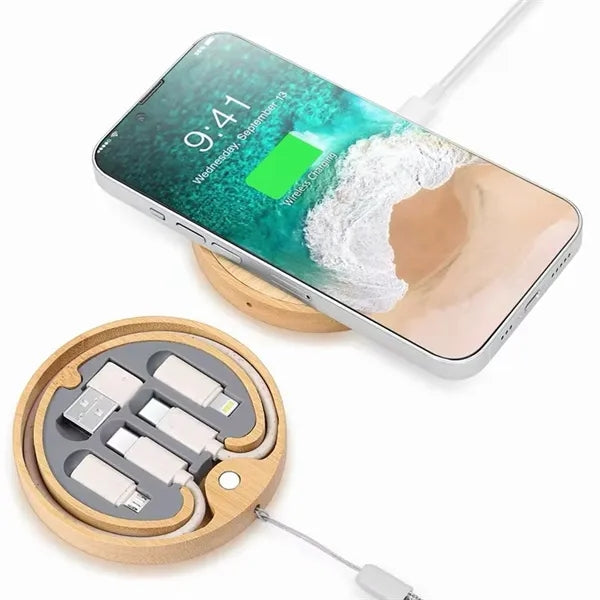 Round Wireless Charger and Cable Kit