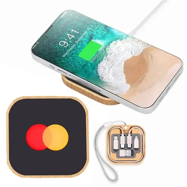 Light Up Square Wireless Charger and Cable Kit