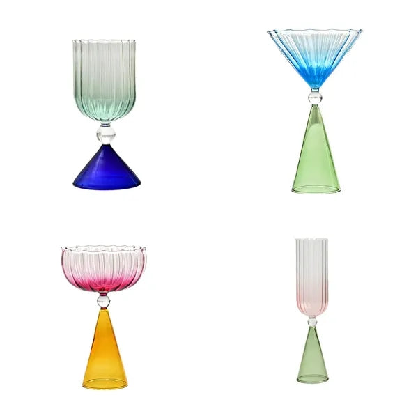 Unique Colorful Party Bar Fancy Cocktail Glasses