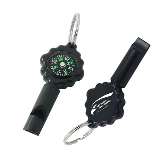 2 In 1 Survival Emergency Whistle Compass For Camping Hiking