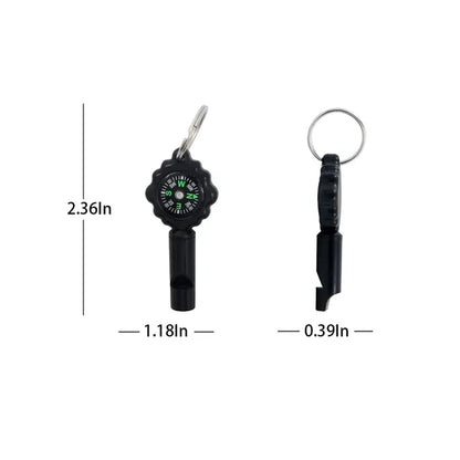 2 In 1 Survival Emergency Whistle Compass For Camping Hiking