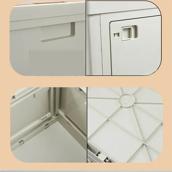Foldable Stackable Plastic Storage Box Organizer With Lid
