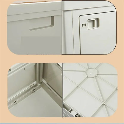 Foldable Stackable Plastic Storage Box Organizer With Lid