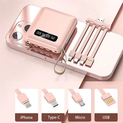 20000mAh Portable Fast Charging Charger With Cords Wires Pow