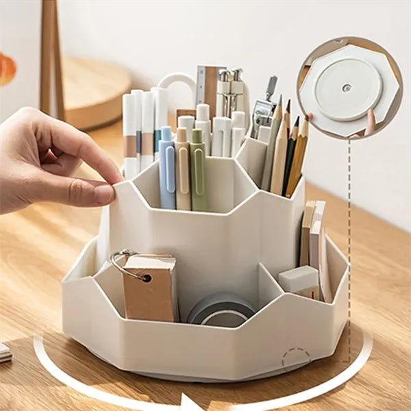Cute Rotating Pencil Pen Desk Cup Holder Organizers