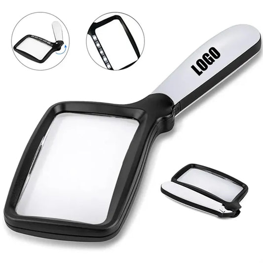Folding Handheld Magnifying Glass with Light